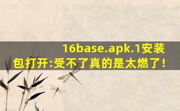 16base.apk.1安装包打开:受不了真的是太燃了！