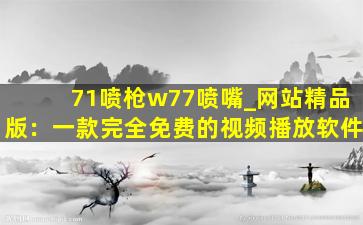 71喷枪w77喷嘴_网站精品版：一款完全免费的视频播放软件