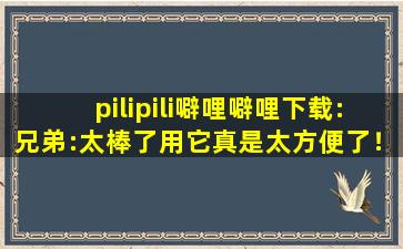 pilipili噼哩噼哩下载:兄弟:太棒了用它真是太方便了！