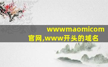wwwmaomicom官网,www开头的域名